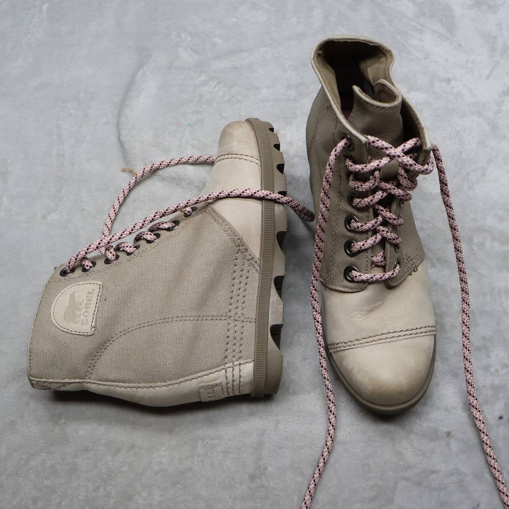 Sorel Womens 7.5 Ankle Boots Beige Joan of Arctic Next Lite Wedge LL4931-264